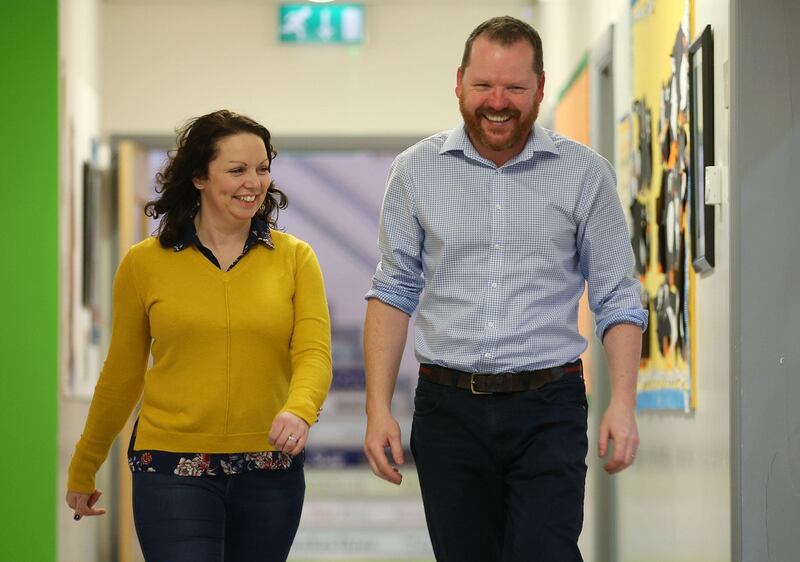 Kildare Town Educate Together deputy principal Rachel Burke and principal Gerry Breslin. Photograph: Laura Hutton