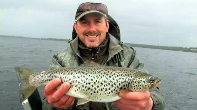 UK angler Ben Dobson all smiles with his Sheelin trout