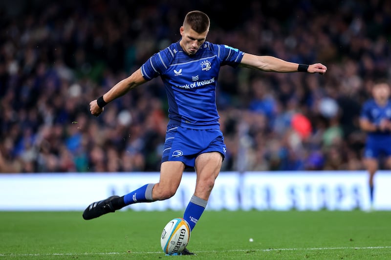 Leinster outhalf Sam Prendergast. Photograph: Ben Brady/Inpho