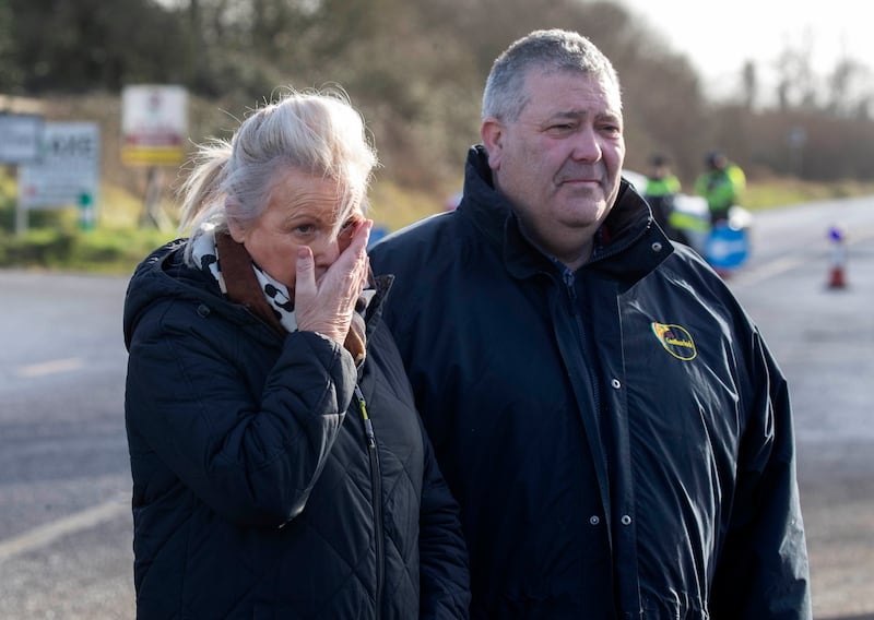 Jennifer Murnane O'Connor TD and Cllr John McDonald at the scene of the crash. Photograph: Colin Keegan/Collins Dublin