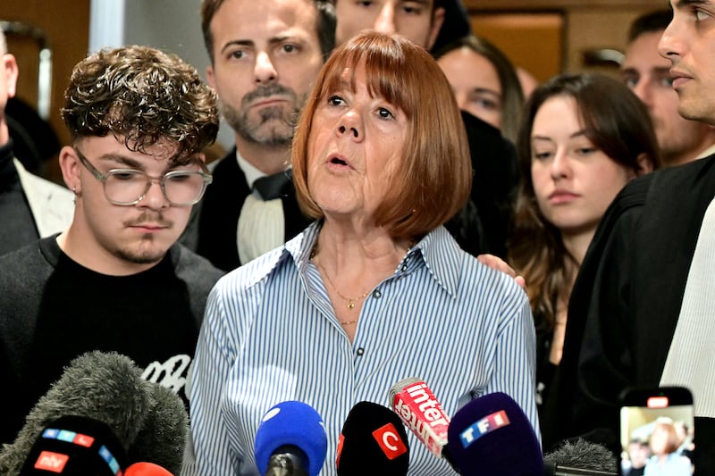 Gisele Pelicot addresses the press as she leaves the courthouse after hearing the verdict of the court in the sensational rape trial in Avignon. Photograph: Miguel Medina/AFP/Getty Images