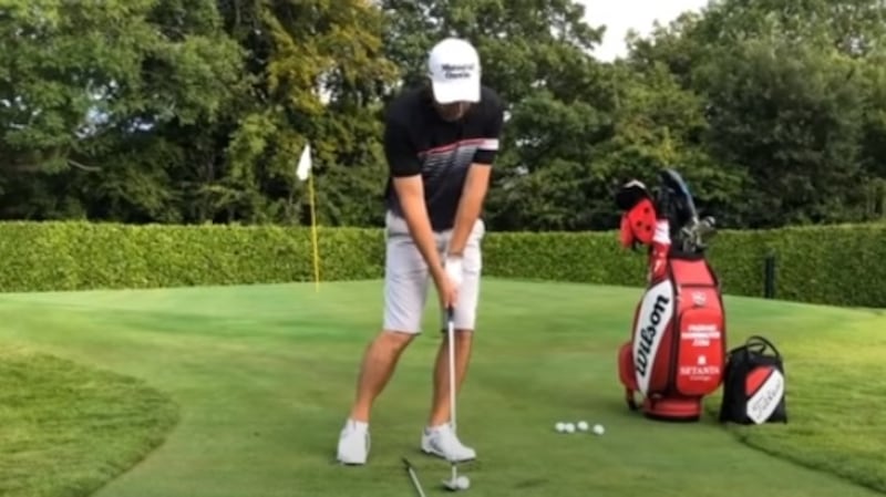 Pádraig Harrington gives some chipping advice on his YouTube channel. Screenshot: Pádraig Harrington/YouTube