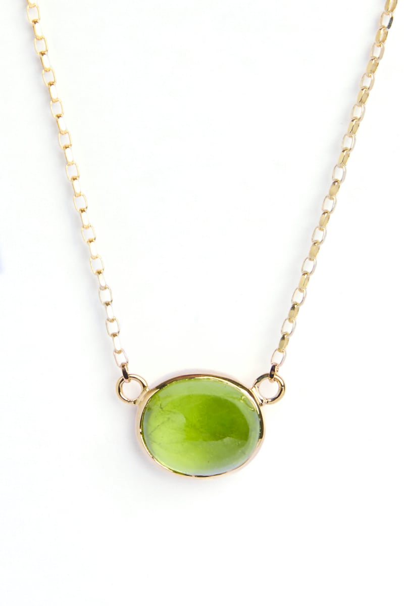 9ct yellow gold peridot oval cabochon necklace €1,025 at The Collective