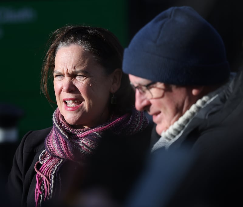 Sinn Féin leader Mary Lou McDonald at the Mass. Photograph: Bryan O’Brien/The Irish Times

