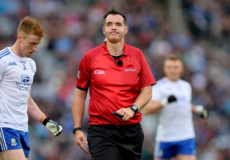 Referee Sean Hurson during the Dublin vs Monaghan  All-Ireland senior football semi-final at Croke Park on Kuly 15th. Photograph: INPHO/James Crombie 