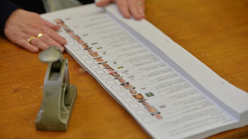 A ballot paper with lengthy list of candidates in the 2016 general election. File photograph: Alan Betson