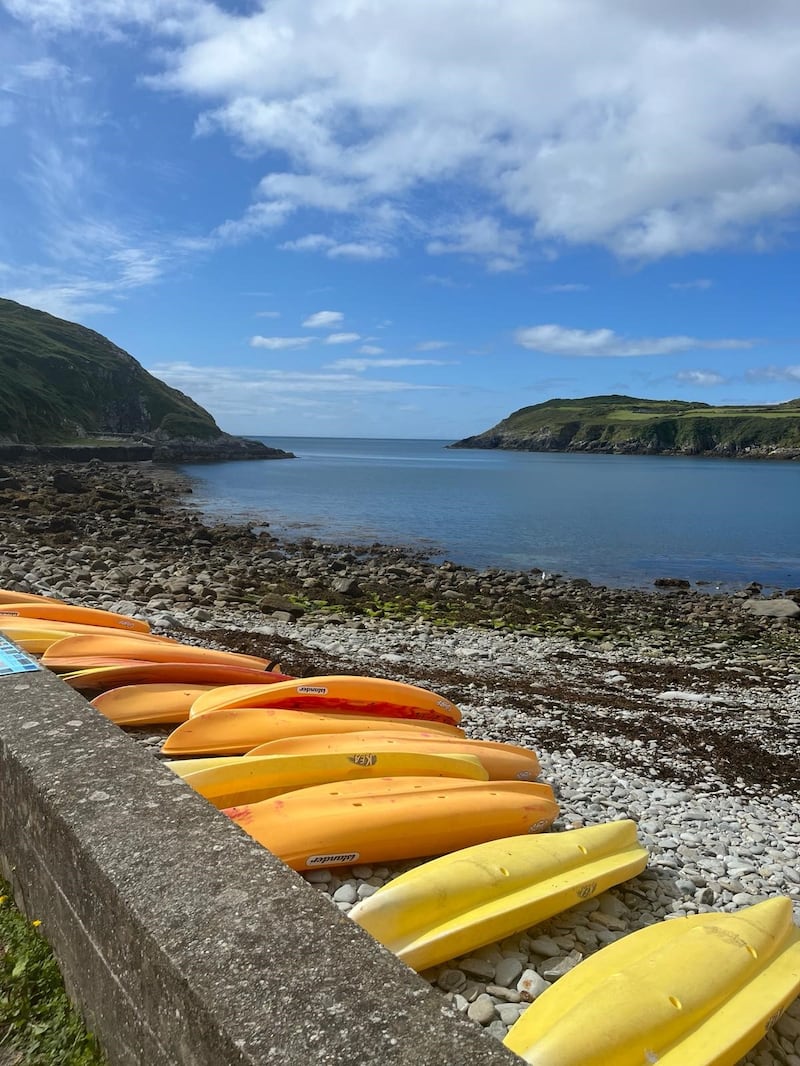 Kayaks on the beach on Cape Clear Island