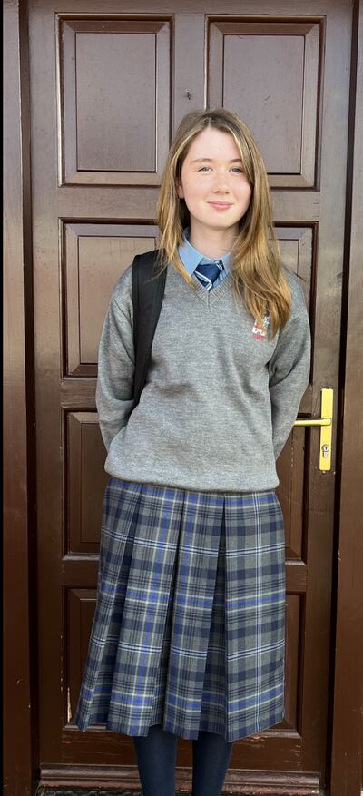 Ruby McCluskey (13) from  Termonfeckin , Co Louth, is among the first group of girls to start attending a Co Louth post-primary school has opened its doors to girls for the first time in its 165 year history. Pic Aug 2023