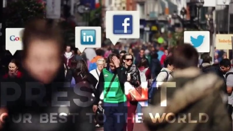 A screenshot taken from the ireland.ie video shows references to social media companies that have based themselves in Ireland in recent years.