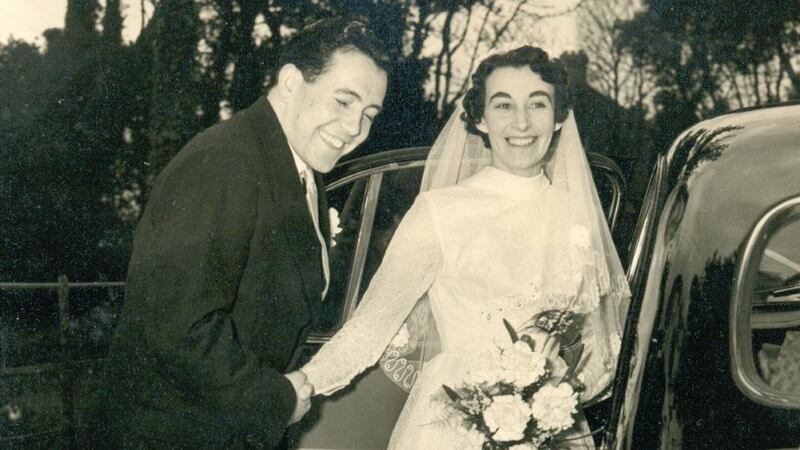 Joe and Ena Foley on their wedding day