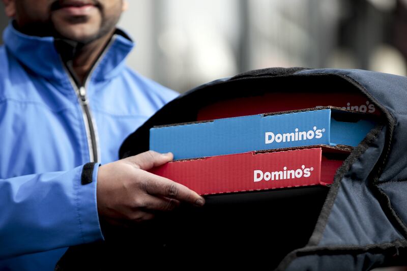 A Domino's Pizza delivery driver. Photograph: Jason Alden/Bloomberg