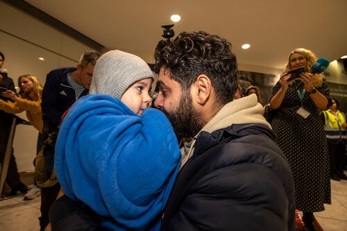 ‘I am happy but it’s mixed emotions’: Irish-Palestinian father reunited with children after wife killed in Gaza