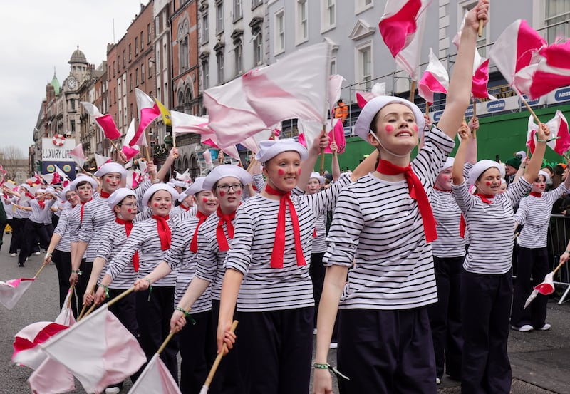 A nautical-themed march during the St Patrick's Day parade. Photograph: Alan Betson