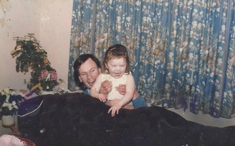 Aisling Bea as a small child with her late father. Photograph courtesy of Aisling Bea