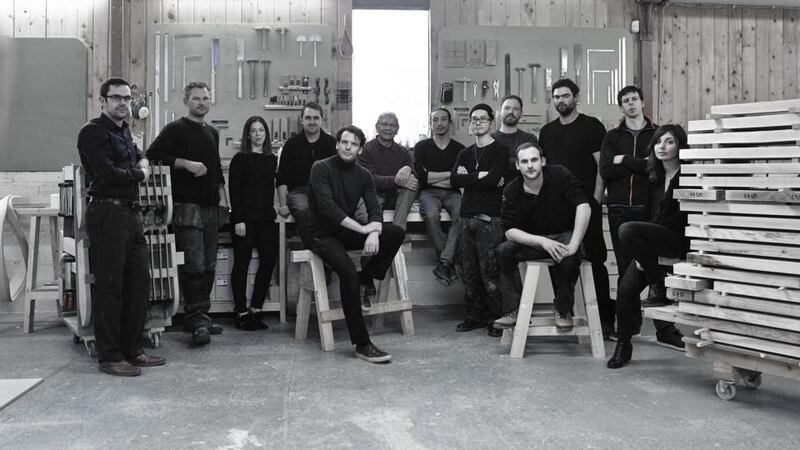 The Joseph Walsh team in their  workshop, a traditional thatched homestead in Riverstick, a village about four to five miles outside Kinsale. Photograph: Andrew Bradley Photography