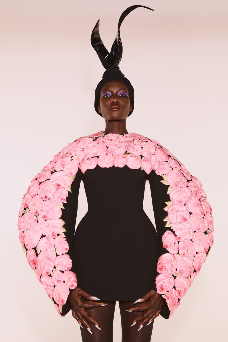 A look from Daniel Roseberry's winter 2021/2022 collection for Schiaparelli, whose name has been propelled back to prominence by the Texan designer.