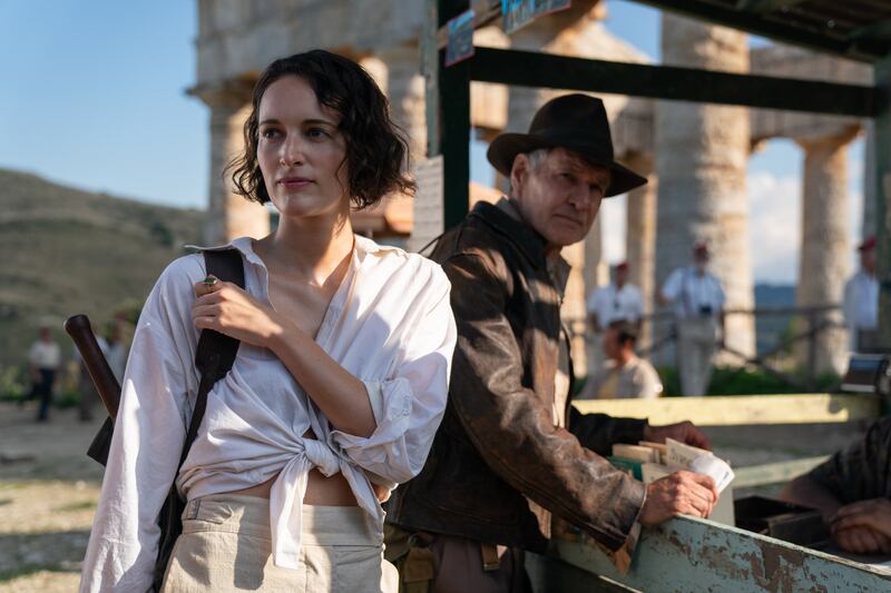 Phoebe Waller-Bridge as Helena and Harrison Ford as Indiana Jones in Indiana Jones and the Dial of Destiny. Photograph: Jonathan Olley/Lucasfilm