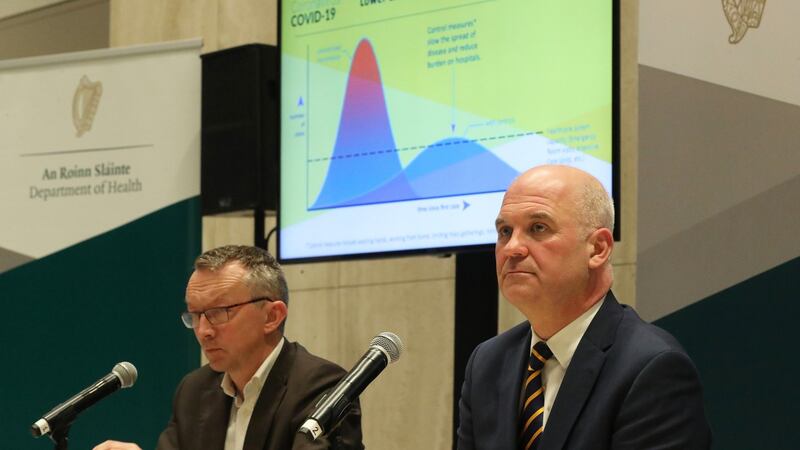 Dr Colm Henry, Chief Clinical Officer, HSE and Dr Tony Holohan, Chief Medical Officer, Department of Health. Photograph Nick Bradshaw