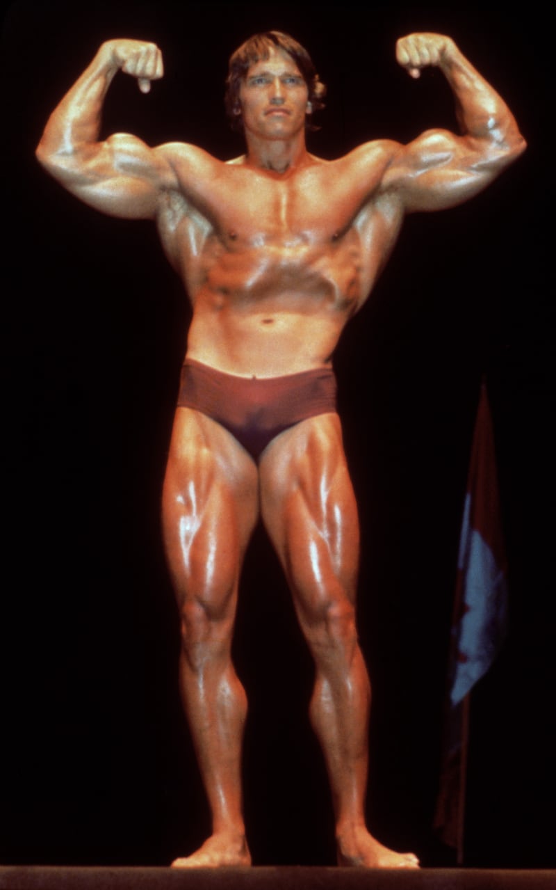 Arnold Schwarzenegger in a bodybuilding pose, circa 1980. Photograph: Hulton Archive/Getty