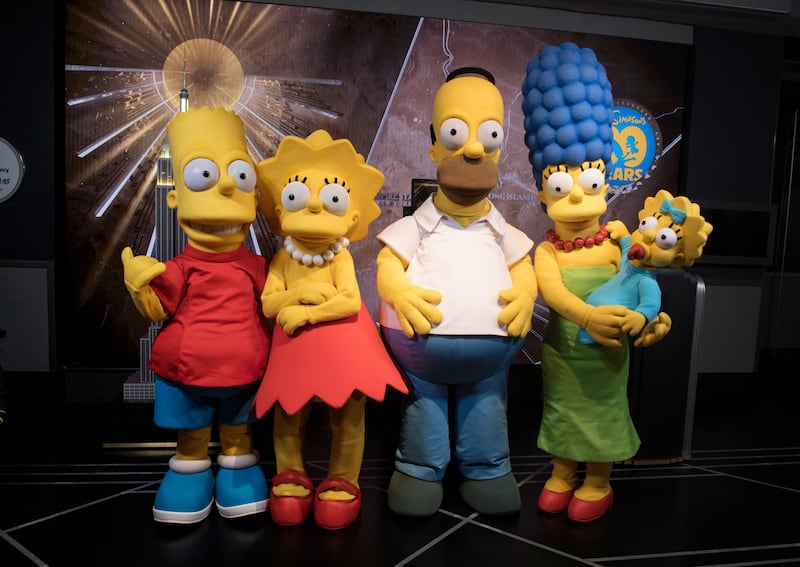 The Simpsons 'visit' the Empire State Building, New York City, to celebrate the 30th anniversary of the show, in December 2018. Photograph: Noam Galai/Getty Images