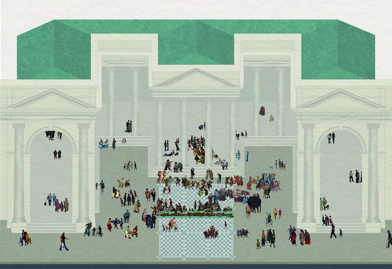 New look at College Green by UCD student Emma Carroll.