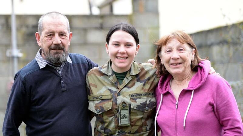 Supporting role: “I know they are all in good hands, but it doesn’t stop you worrying,” says Amy Crook’s mother, Angela. “She’s doing us proud,” says her father, Tony. Photograph: Eric Luke