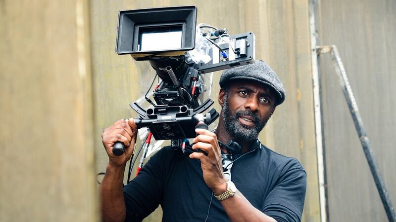 Idris Elba on the set of Yardie