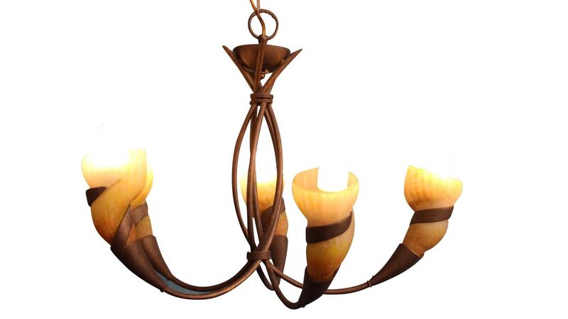 Decorative brass five branch chandelier from The George €80-€120