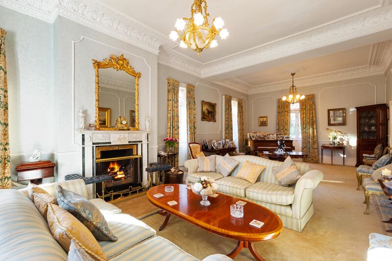 Renovation work involved restoring the beautiful ceiling plasterwork in the triple-aspect drawingroom. 