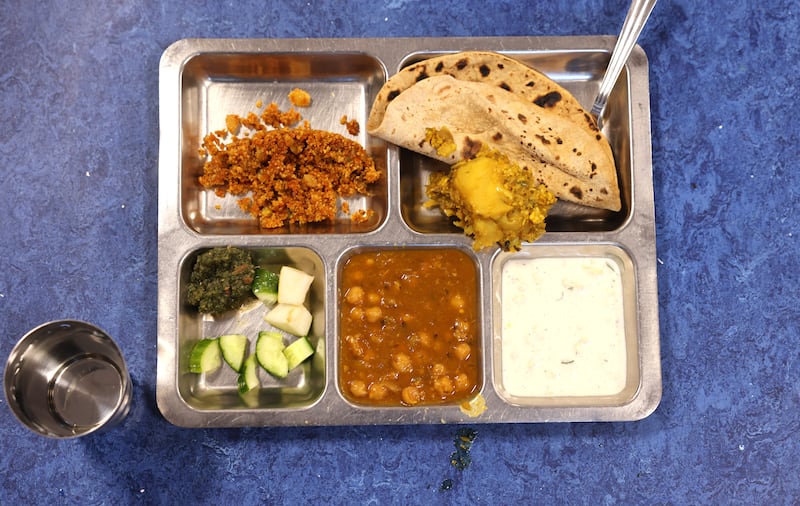 The food at langar in Gurdwara Guru Nanak Darbar. Photograph: Dara Mac Dónaill 