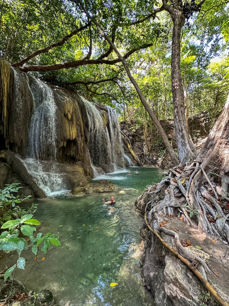 A waterfall on Moyo Island, on the Flores Sea