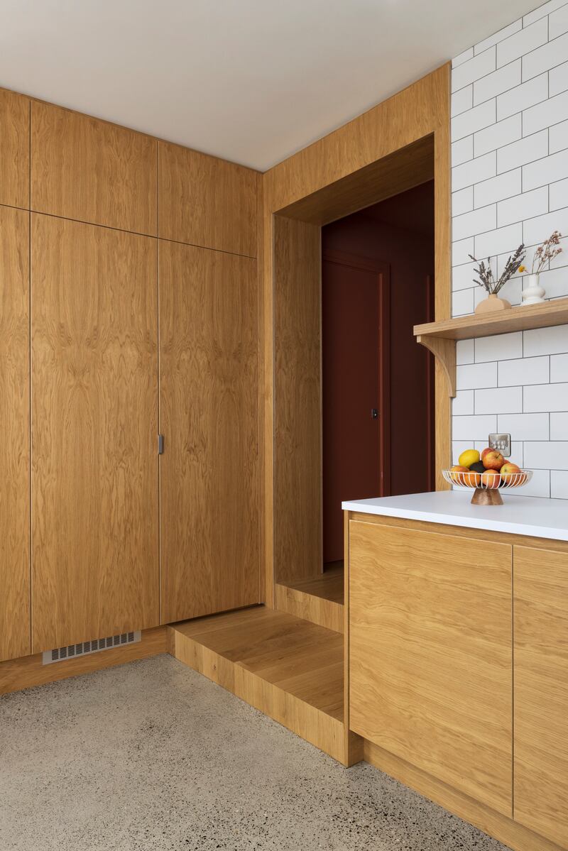 The 39.5sq m extension feels spacious, thanks to all the hidden storage space behind the floor-to-ceiling doors. Photograph: Aisling McCoy