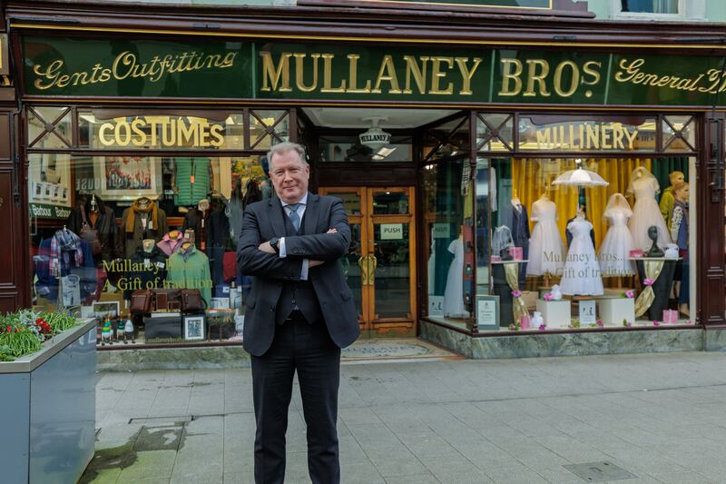 John Mullaney outside his family's tweed shop and travel agents in Sligo town. Photograph: James Connolly