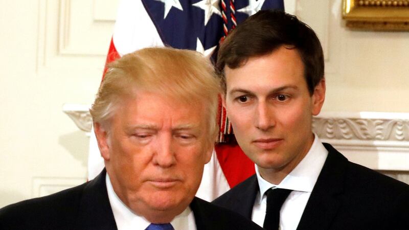 US president Donald Trump and his senior adviser Jared Kushner