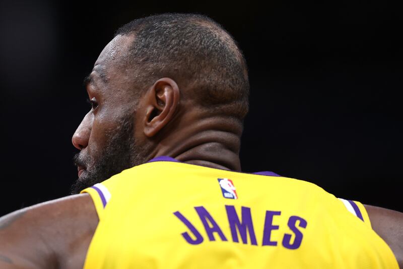 LeBron James of the LA Lakers. Photograph: Patrick Smith/Getty