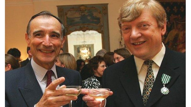 Michael Dwyer at the French Embassy in Dublin after receiving the Chevalier des Arts et Lettres