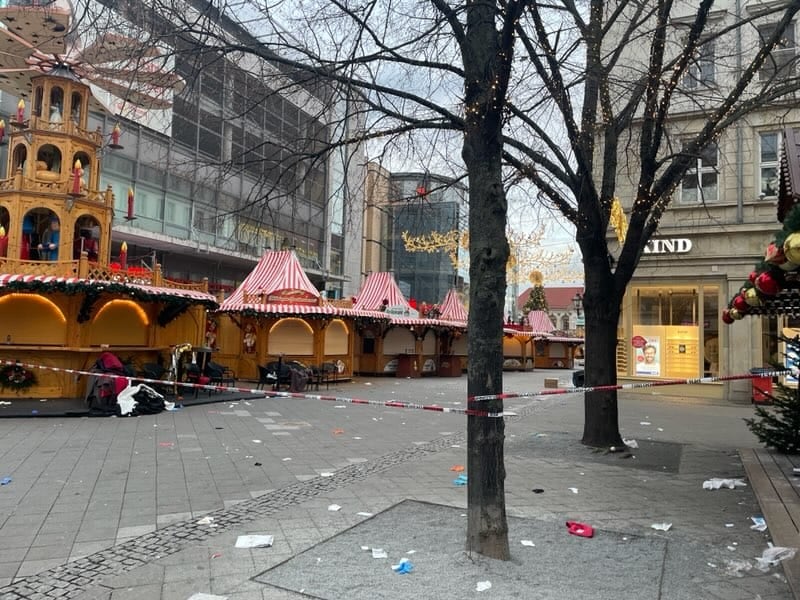 The scene of the Christmas market on Saturday, the day after the attack. Photograph: Derek Scally