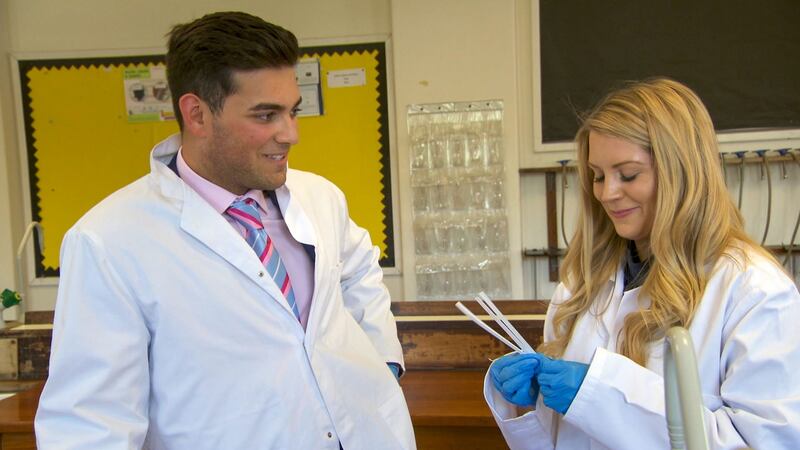 Pamela Laird with Dean Ahmed during a task on BBC’s the Apprentice.