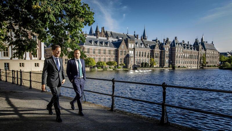 Plane talking: Dutch Prime Minister Mark Rutte  and Taoiseach Leo Varadkar. Photograph: Bart Maat/AFP/Getty Images