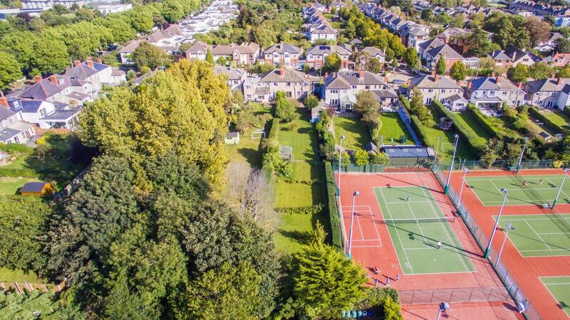 Back garden of Number 30, adjacent to the tennis club