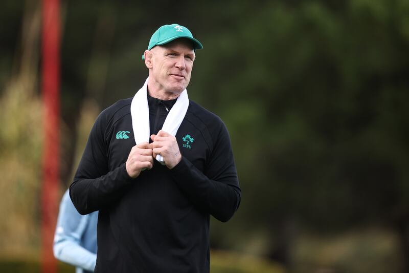 Ireland forwards coach Paul O'Connell during a squad training session at The Campus in Quinta do Lago, Portugal on Saturday. Photograph: Ben Brady/Inpho