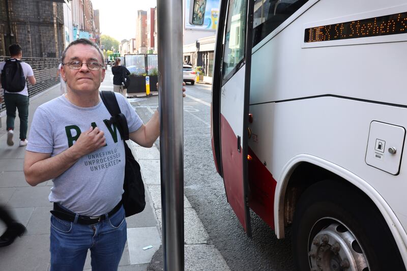 Brian McGovern, who commutes from Navan to Dublin by bus. Photograph: Dara Mac Dónaill/The Irish Times