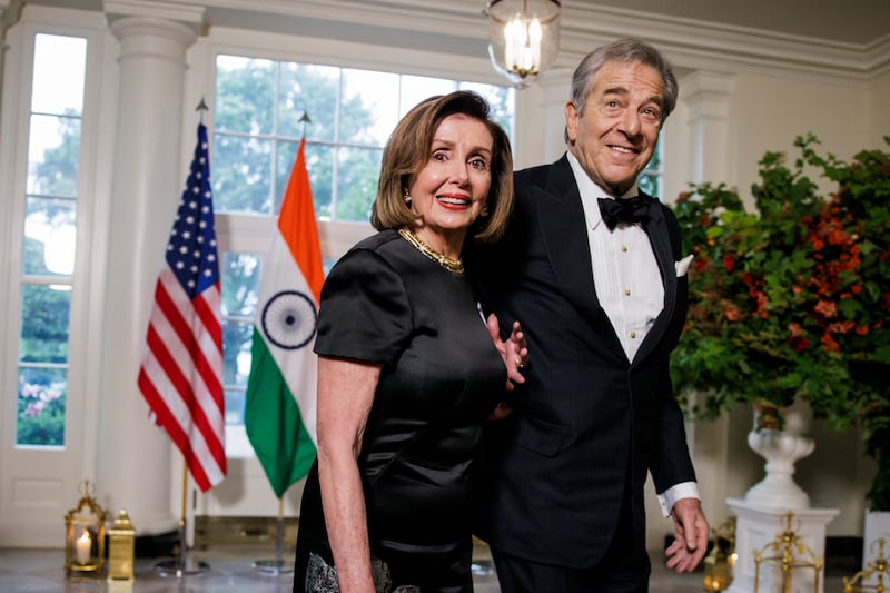 Nancy Pelosi and her husband Paul Pelosi. Photograph: Samuel Corum/ New York Times