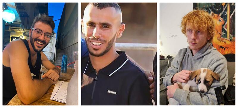 From left: Alon Shamriz, Samer Al-Talalka and Yotam Haim. Photograph: Family handouts/AP