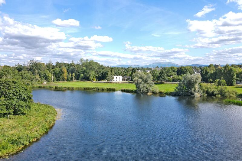 Looking across the water to the house