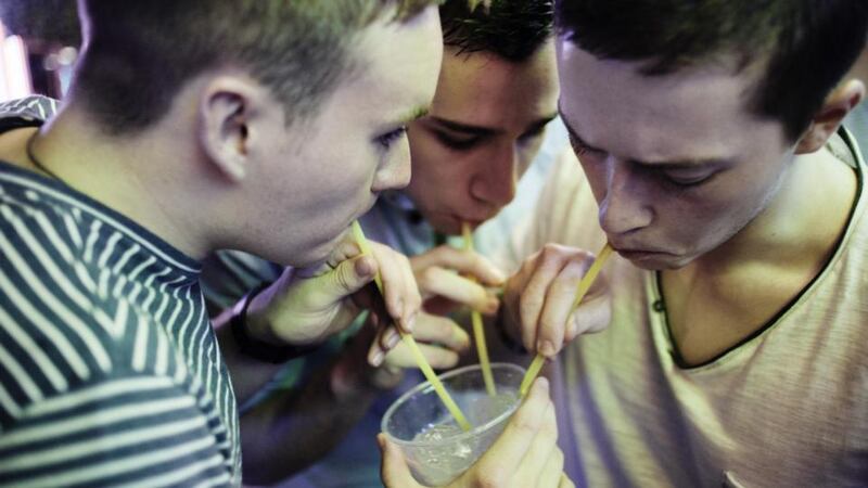 Shane Murphy, Kevin Cassidy and Brian McGrath in Magaluf.  Photograph: Tomeu Coll