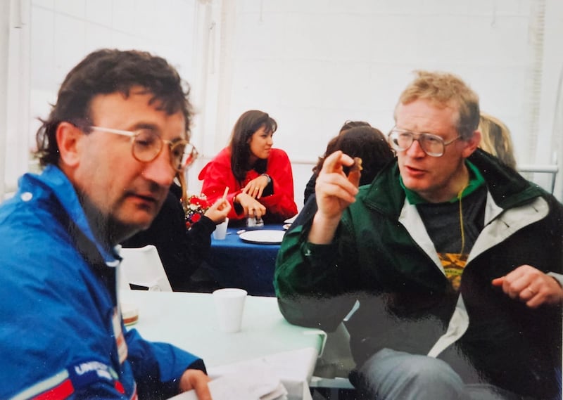 Martin McCarthy, right, with Eddie Jordan: 'The dream became a reality with the race wins in 1998 and 1999'