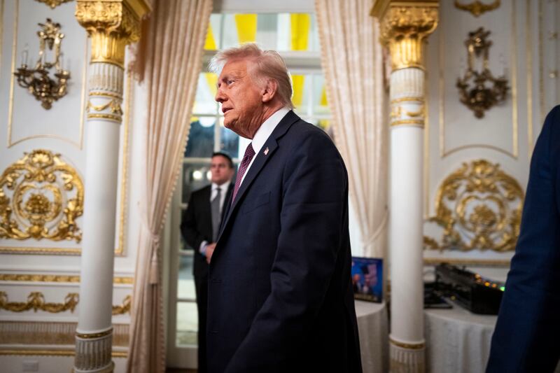 President-elect Donald Trump speaks to reporters after a meeting with Republican governors at his Mar-a-Lago club in Florida earlier this month. Photograph: Doug Mills/The New York Times