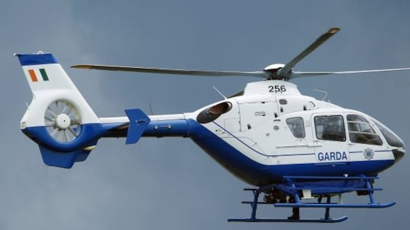 A large Garda operation, involving a Garda helicopter, took place on Monday afternoon  near where the incident occurred. Photograph: Collins