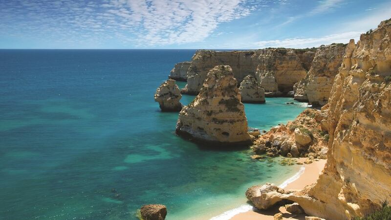 Quiet cove at Praia da Marinha, Algarve, Portugal.